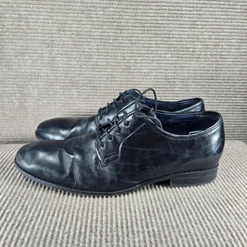 Cole Haan Mens 15 Black Leather Plain Toe Derby Dress‎ Shoes C29028
